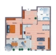 2-ETW 1OG Grundriss - Schillercarré: Barrierefreie 2-Zi.-ETW mit Südbalkon & TG-Stpl. – Toplage nahe Altstadt Ettlingen