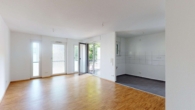 2-ETW Wohnen Essen Küche - Schillercarré: Barrierefreie 2-Zi.-ETW mit Südbalkon & TG-Stpl. – Toplage nahe Altstadt Ettlingen