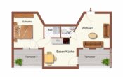 Frei verfügbar: 2-Zimmer-ETW mit 2 Dachterrassen und Duplexparker, KA-Oberreut - 2-ETW im 3OG, Grundriss