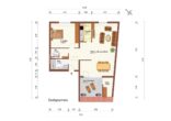 Sonnenverwöhnte und geräumige 2‑Zimmer-ETW mit Süd‑Dachterrasse – Ettlingen Wasen - 2-ETW, Grundriss
